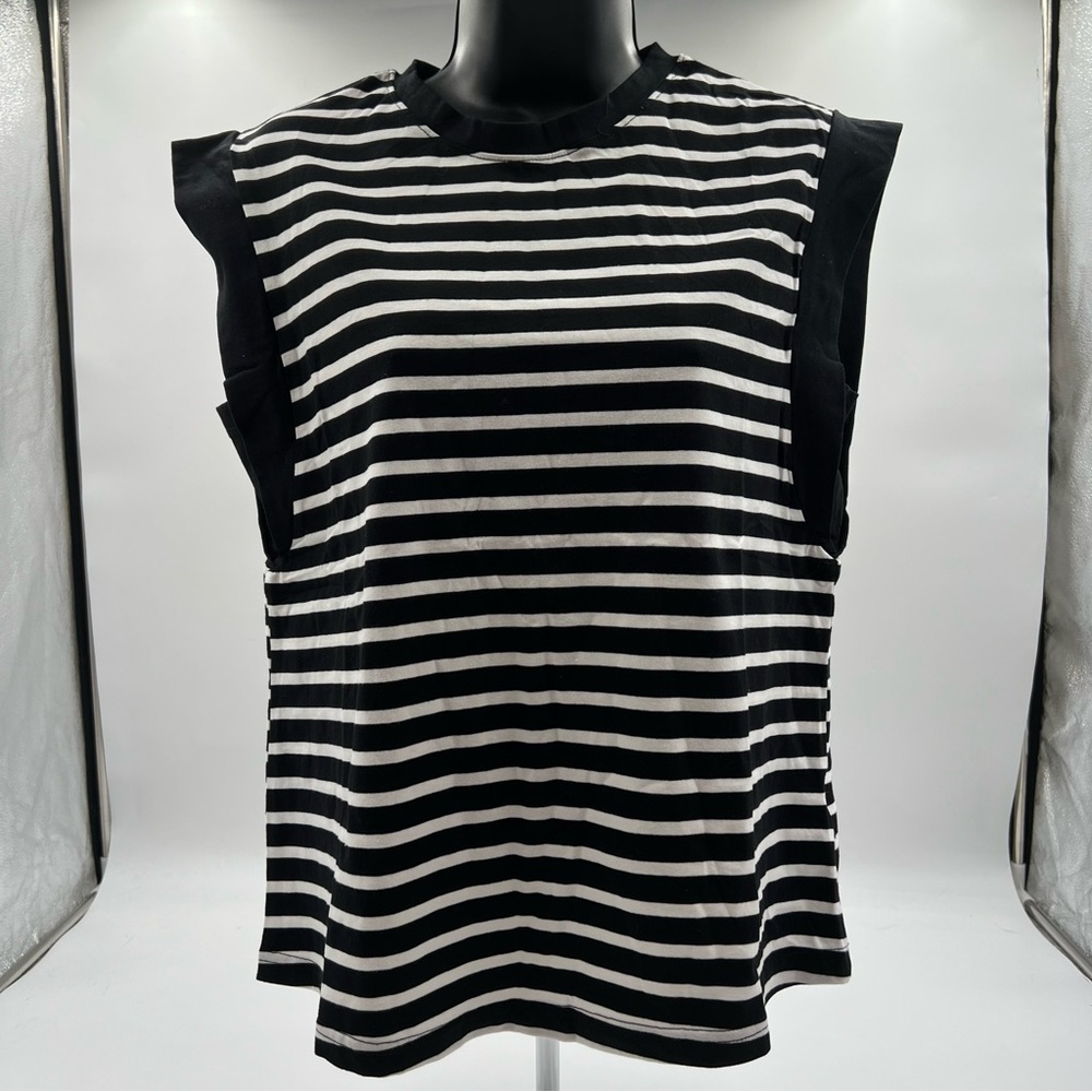 Women’s Dokotoo black and white striped sleeveless shirt SZ S. NWT - Picture 4 of 6
